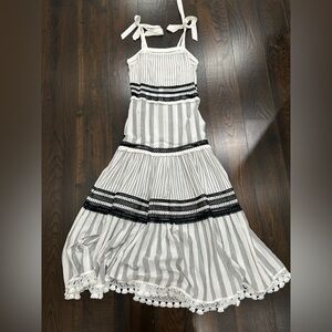 Jonathan Simkhai Black and White Striped Maxi Dress
